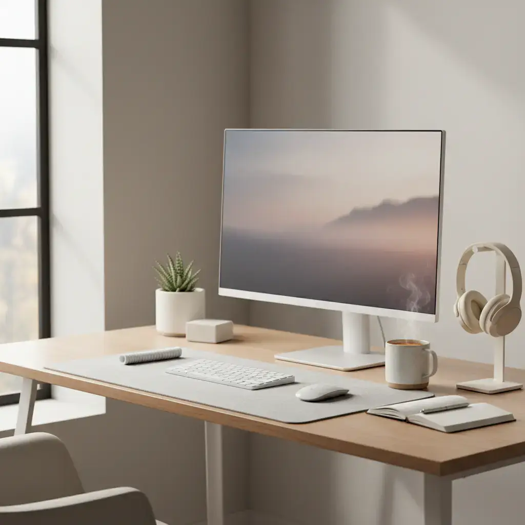 Calm desk setup
